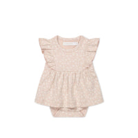 Organic Cotton Elianna Playsuit - Rosalie Field Rose Childrens Playsuit from Jamie Kay USA