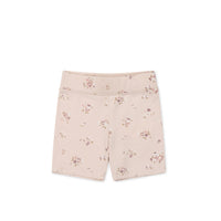 Organic Cotton Everyday Bike Short - Petite Fleur Soft Peony Childrens Short from Jamie Kay USA