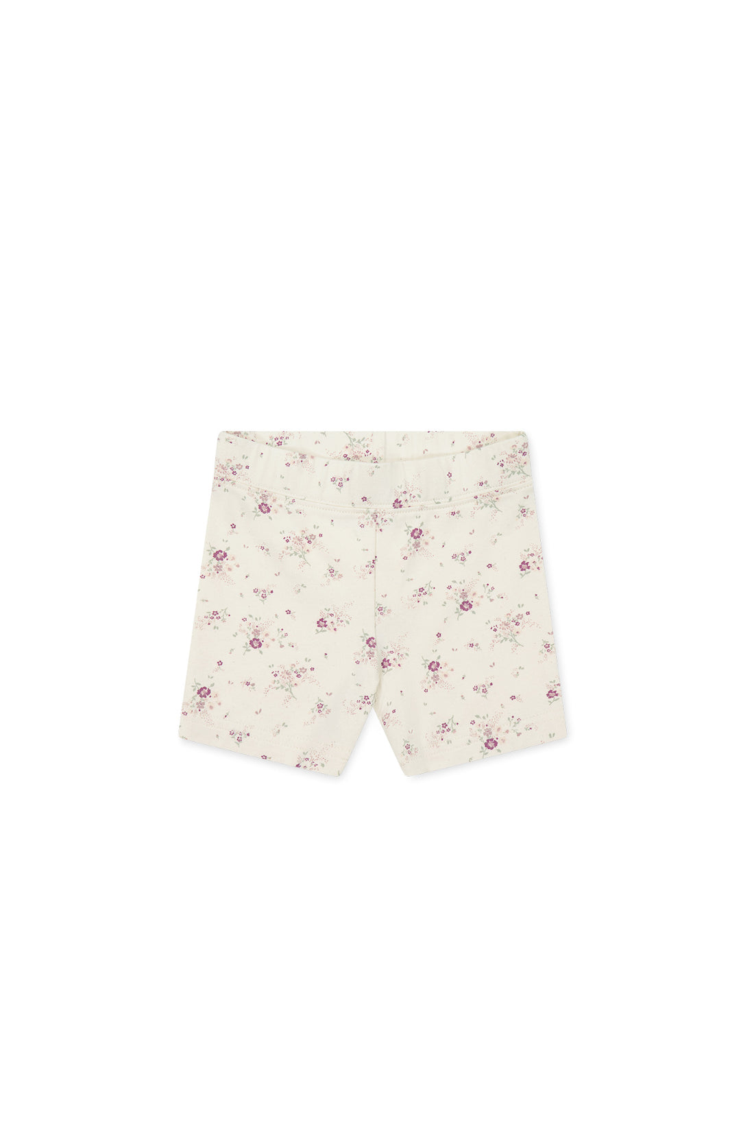 Organic Cotton Everyday Bike Short - Sweet William Floral Natural Childrens Short from Jamie Kay USA