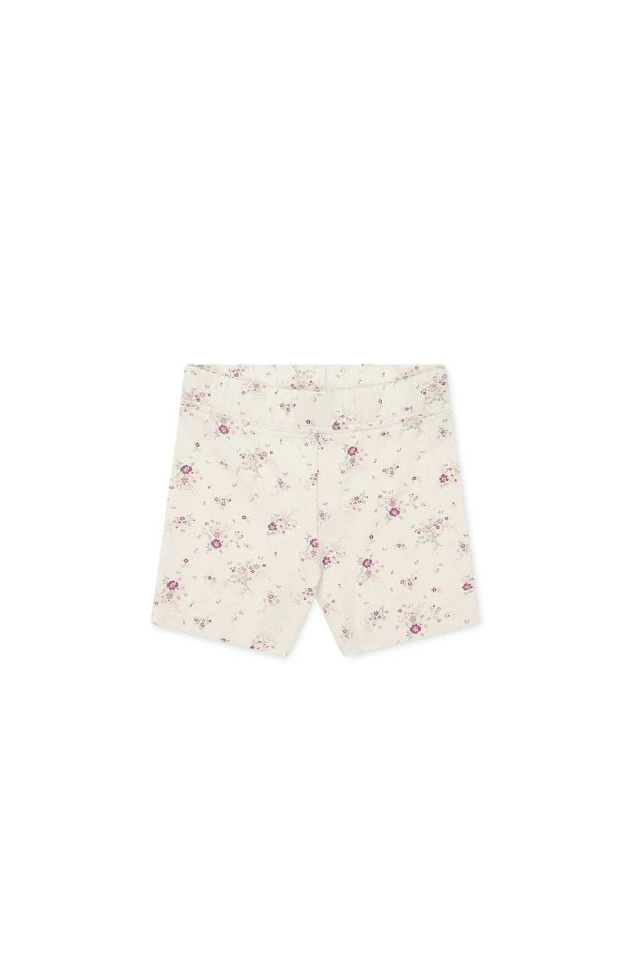 Organic Cotton Everyday Bike Short - Sweet William Floral Natural Childrens Short from Jamie Kay USA