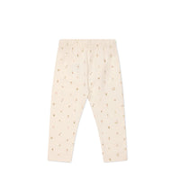 Organic Cotton Everyday Legging - Ditsy Berry Rose Childrens Legging from Jamie Kay USA