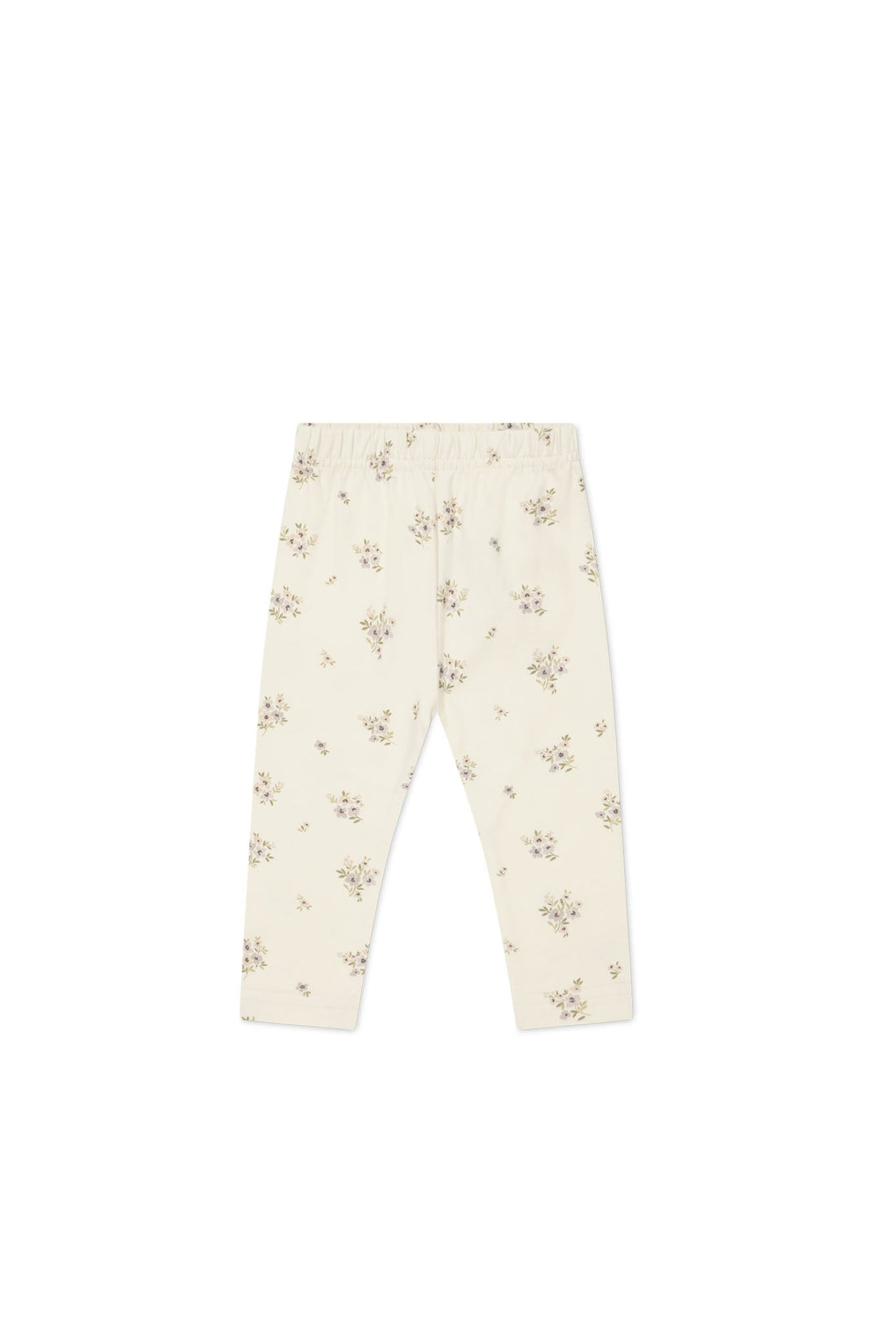 Organic Cotton Everyday Legging - Goldie Bouquet Egret Childrens Legging from Jamie Kay USA