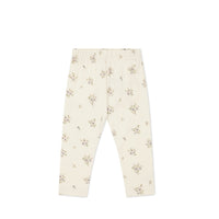 Organic Cotton Everyday Legging - Goldie Bouquet Egret Childrens Legging from Jamie Kay USA