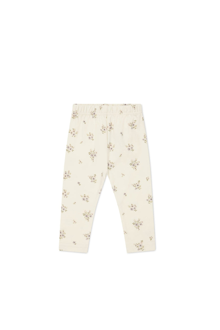 Organic Cotton Everyday Legging - Goldie Bouquet Egret Childrens Legging from Jamie Kay USA