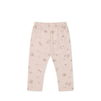 Organic Cotton Everyday Legging - Petite Fleur Soft Peony Childrens Legging from Jamie Kay USA