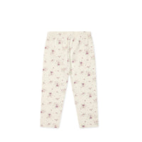 Organic Cotton Everyday Legging - Sweet William Floral Natural Childrens Legging from Jamie Kay USA