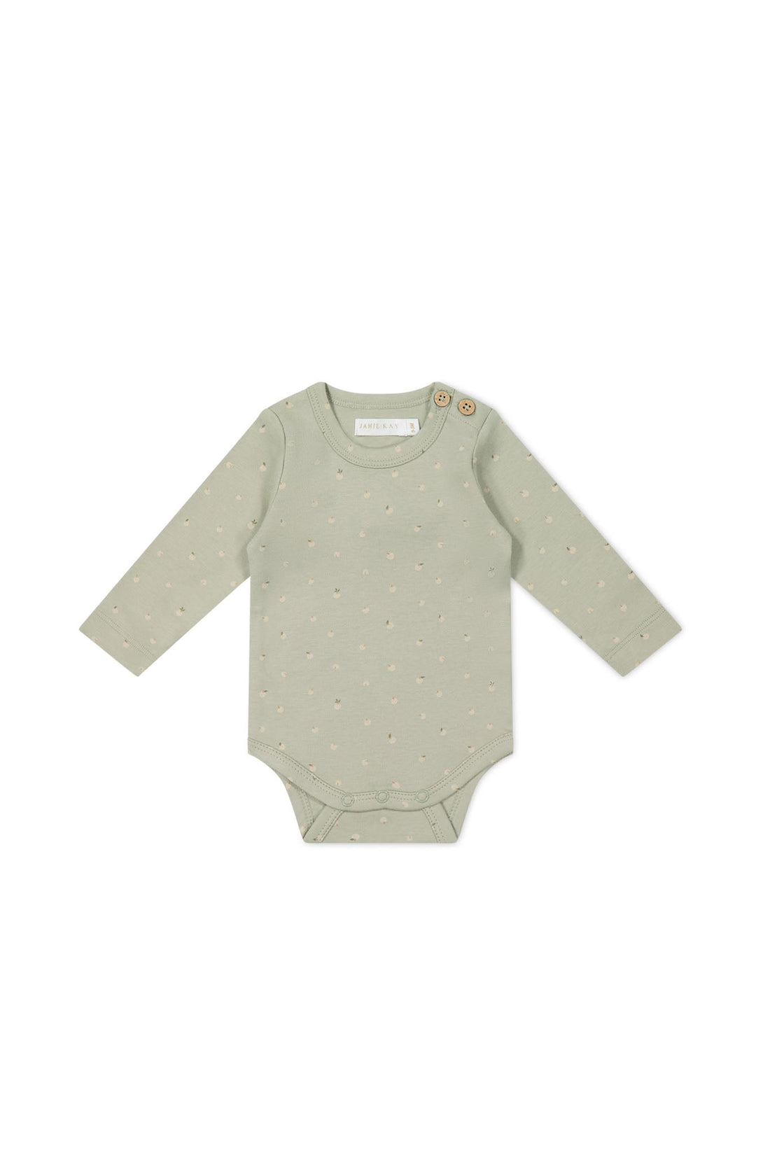 Organic Cotton Fernley Bodysuit - Fresh Apples Abbey Stone Childrens Bodysuit from Jamie Kay USA