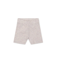 Organic Cotton Fine Rib Elisa Bike Short - Lavender Fleck Childrens Short from Jamie Kay USA