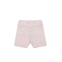 Organic Cotton Fine Rib Elisa Bike Short - Tulip Fleck Childrens Short from Jamie Kay USA