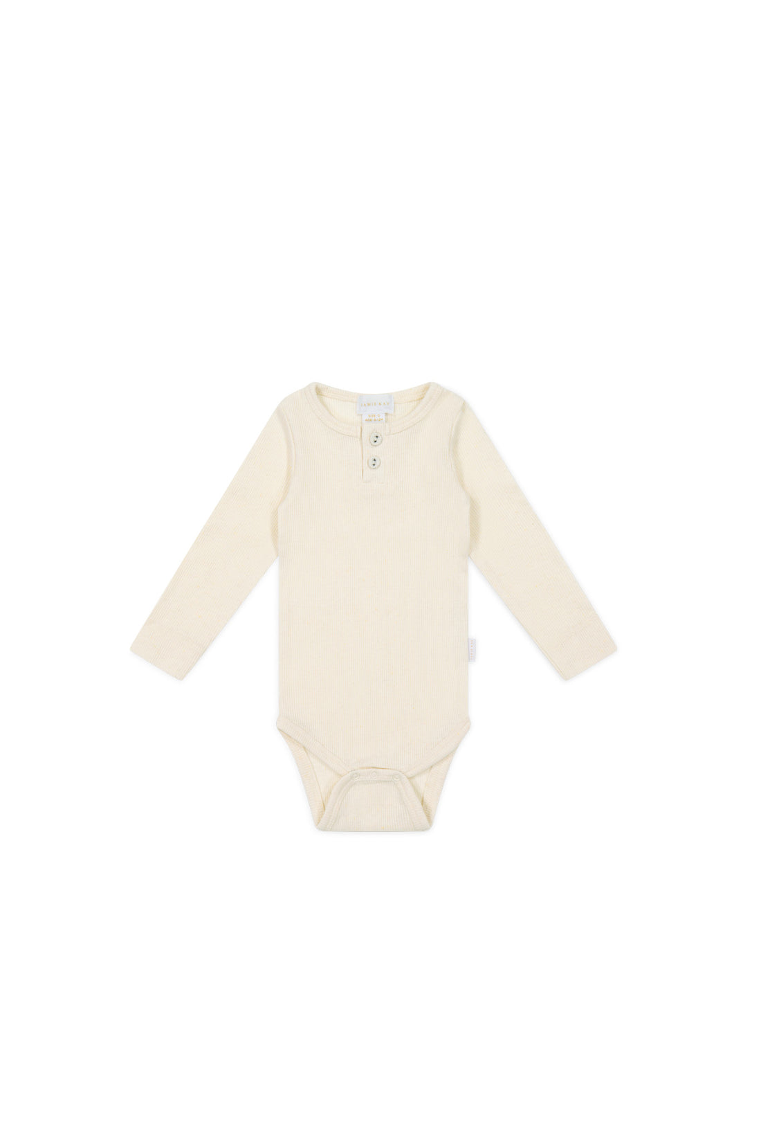 Organic Cotton Fine Rib Long Sleeve Bodysuit - Lily Fleck Childrens Bodysuit from Jamie Kay USA