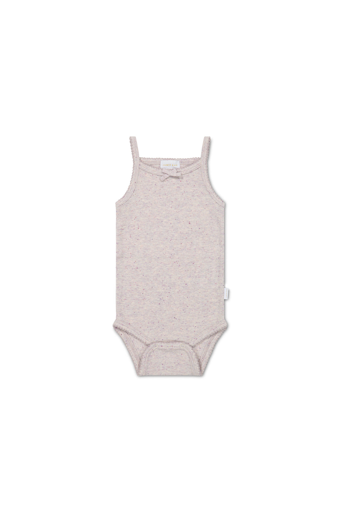 Organic Cotton Fine Rib Singlet Bodysuit - Lavender Fleck Childrens Bodysuit from Jamie Kay USA