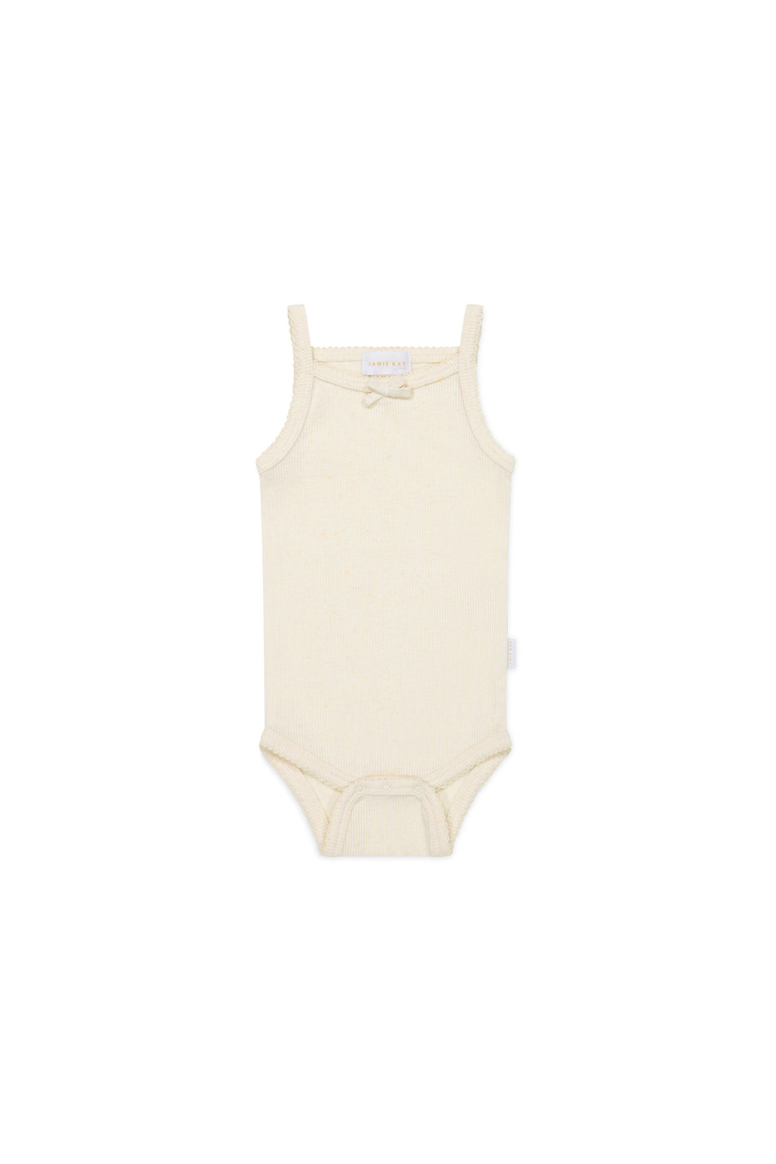 Organic Cotton Fine Rib Singlet Bodysuit - Lily Fleck Childrens Bodysuit from Jamie Kay USA