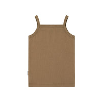 Organic Cotton Fine Rib Singlet - Caramel Childrens Singlet from Jamie Kay USA