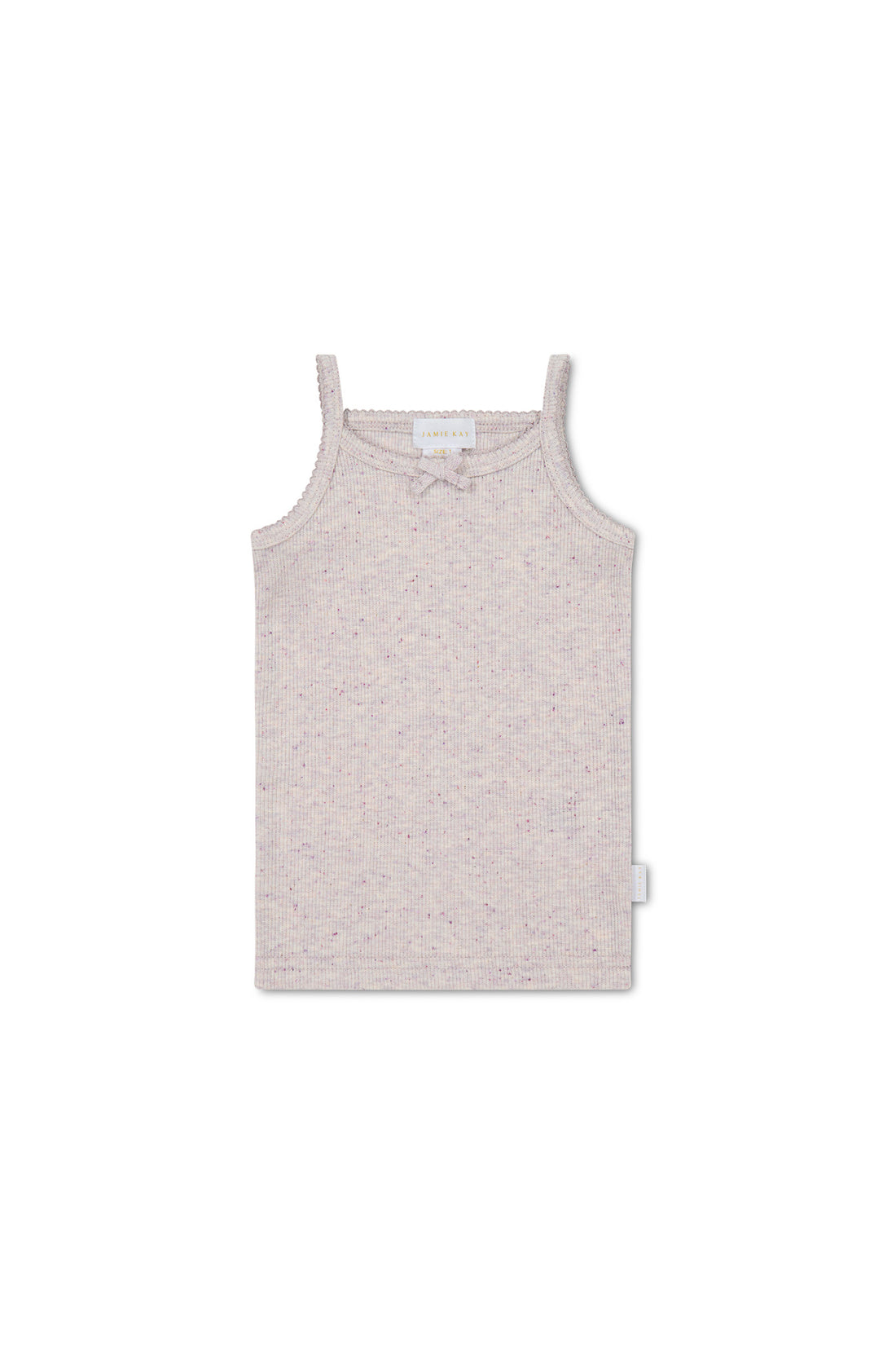 Organic Cotton Fine Rib Singlet - Lavender Fleck Childrens Singlet from Jamie Kay USA