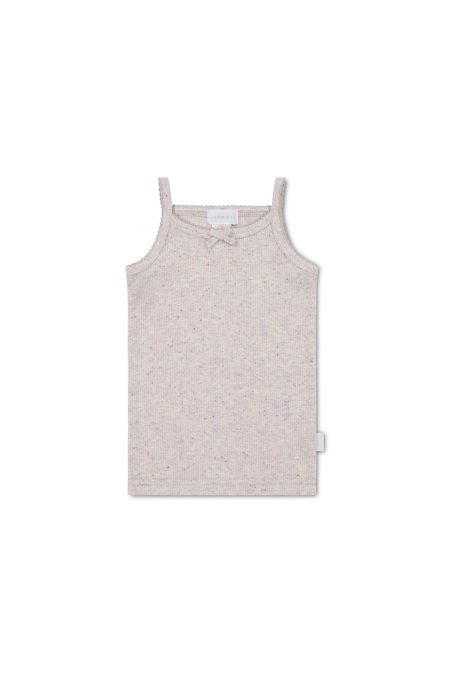 Organic Cotton Fine Rib Singlet - Lavender Fleck Childrens Singlet from Jamie Kay USA