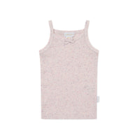 Organic Cotton Fine Rib Singlet - Tulip Fleck Childrens Singlet from Jamie Kay USA