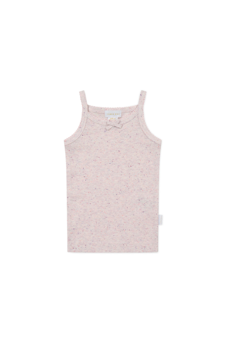 Organic Cotton Fine Rib Singlet - Tulip Fleck Childrens Singlet from Jamie Kay USA