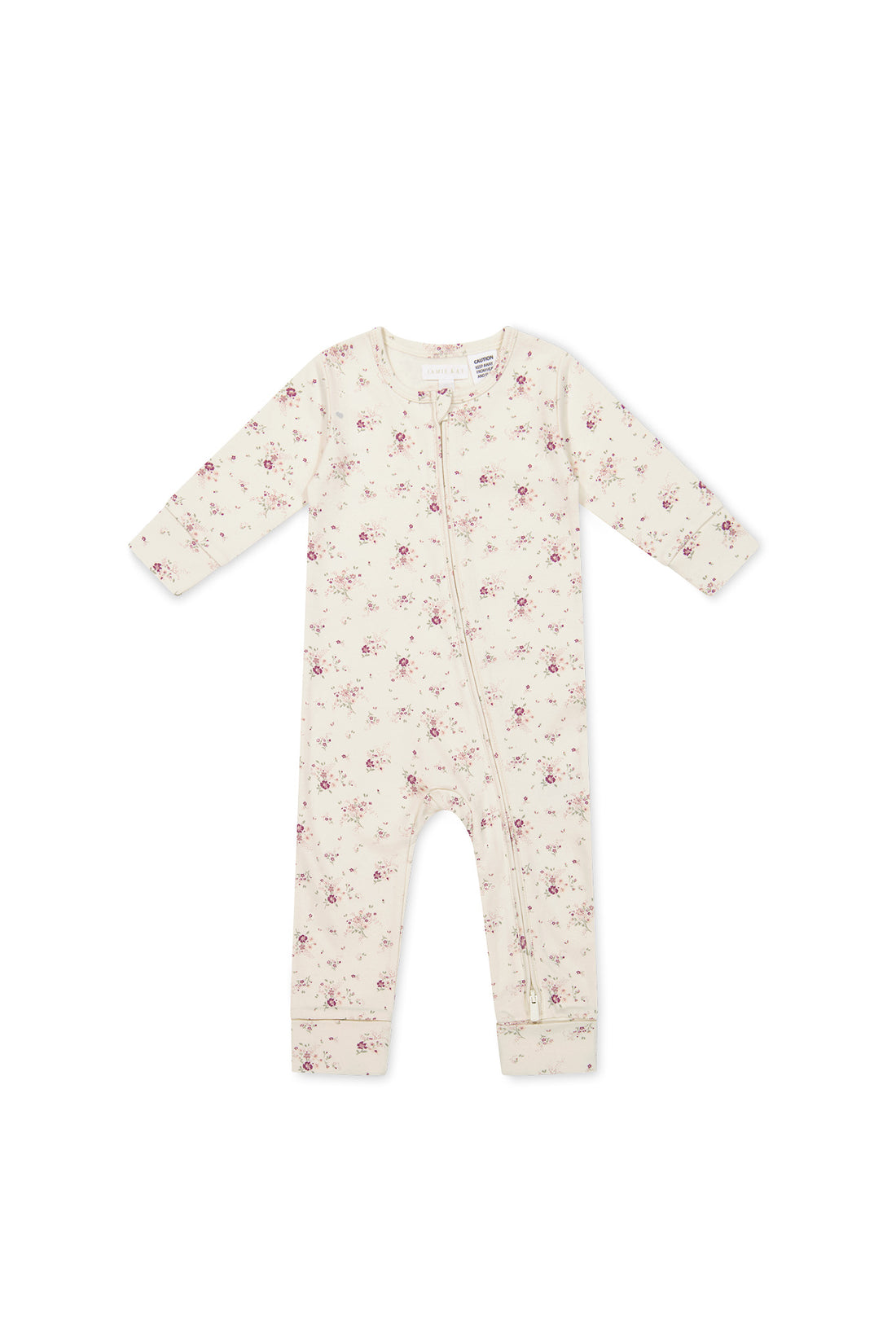 Organic Cotton Frankie Onepiece - Sweet William Floral Natural Childrens Onepiece from Jamie Kay USA