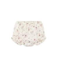 Organic Cotton Frill Bloomer - Sweet William Floral Natural Childrens Bloomer from Jamie Kay USA