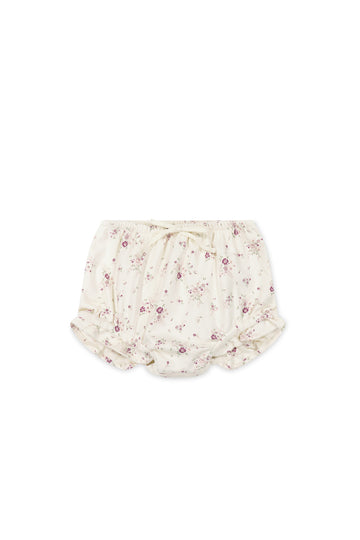 Organic Cotton Frill Bloomer - Sweet William Floral Natural Childrens Bloomer from Jamie Kay USA