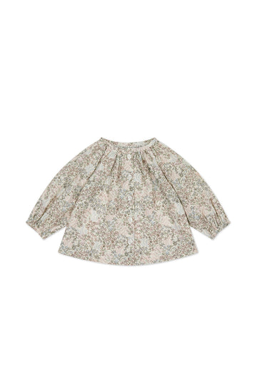 Organic Cotton Heather Blouse - April Harbour Childrens Top from Jamie Kay USA