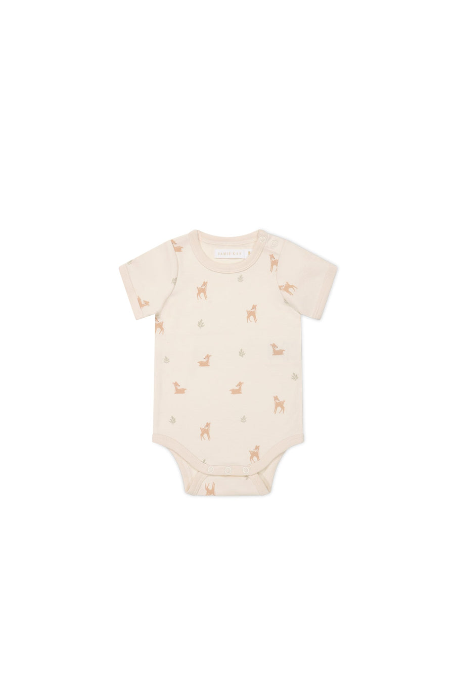 Organic Cotton Hudson Short Sleeve Bodysuit - Fable Deer Cloud Childrens Bodysuit from Jamie Kay USA