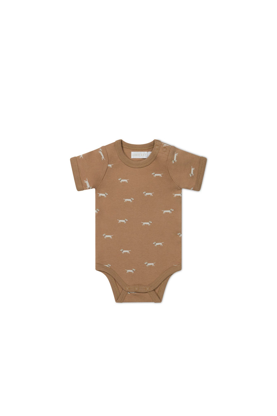 Organic Cotton Hudson Short Sleeve Bodysuit - Cosy Basil Spiced Childrens Bodysuit from Jamie Kay USA