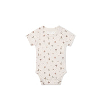 Organic Cotton Hudson Short Sleeve Bodysuit - Foraging Friends Childrens Bodysuit from Jamie Kay USA