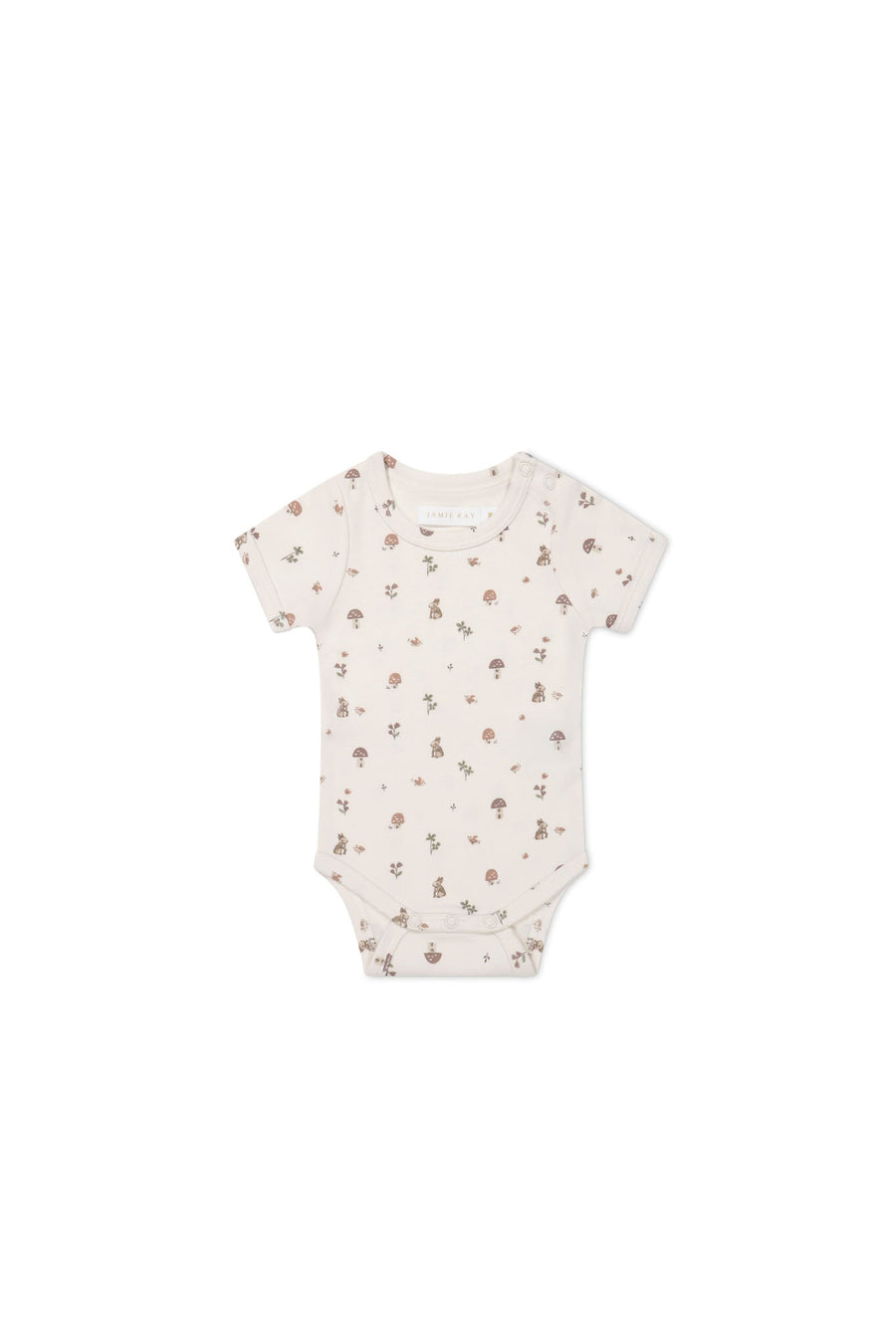 Organic Cotton Hudson Short Sleeve Bodysuit - Foraging Friends Childrens Bodysuit from Jamie Kay USA