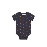 Organic Cotton Hudson Short Sleeve Bodysuit - Fox Cubs Constellation Childrens Bodysuit from Jamie Kay USA