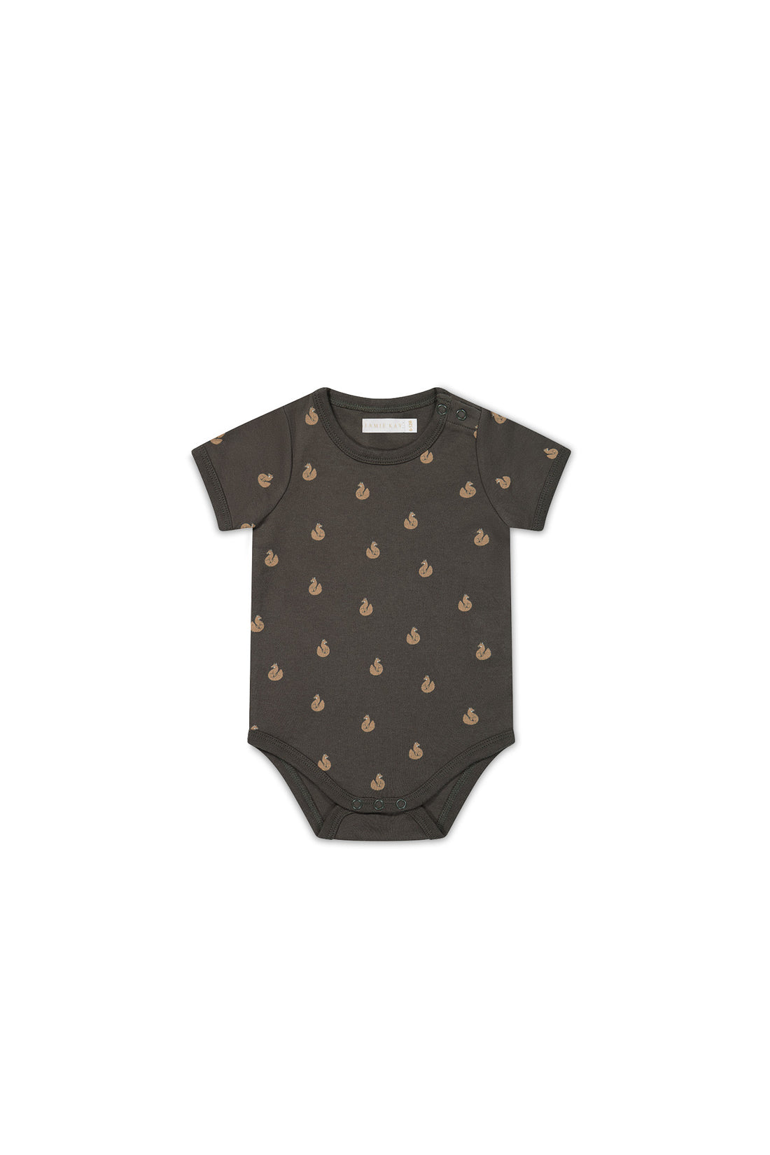 Organic Cotton Hudson Short Sleeve Bodysuit - Fox Cubs Wolf Childrens Bodysuit from Jamie Kay USA