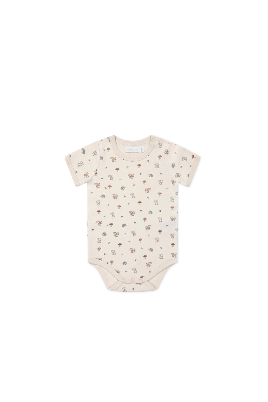 Organic Cotton Hudson Short Sleeve Bodysuit - Woodland Friends Childrens Bodysuit from Jamie Kay USA