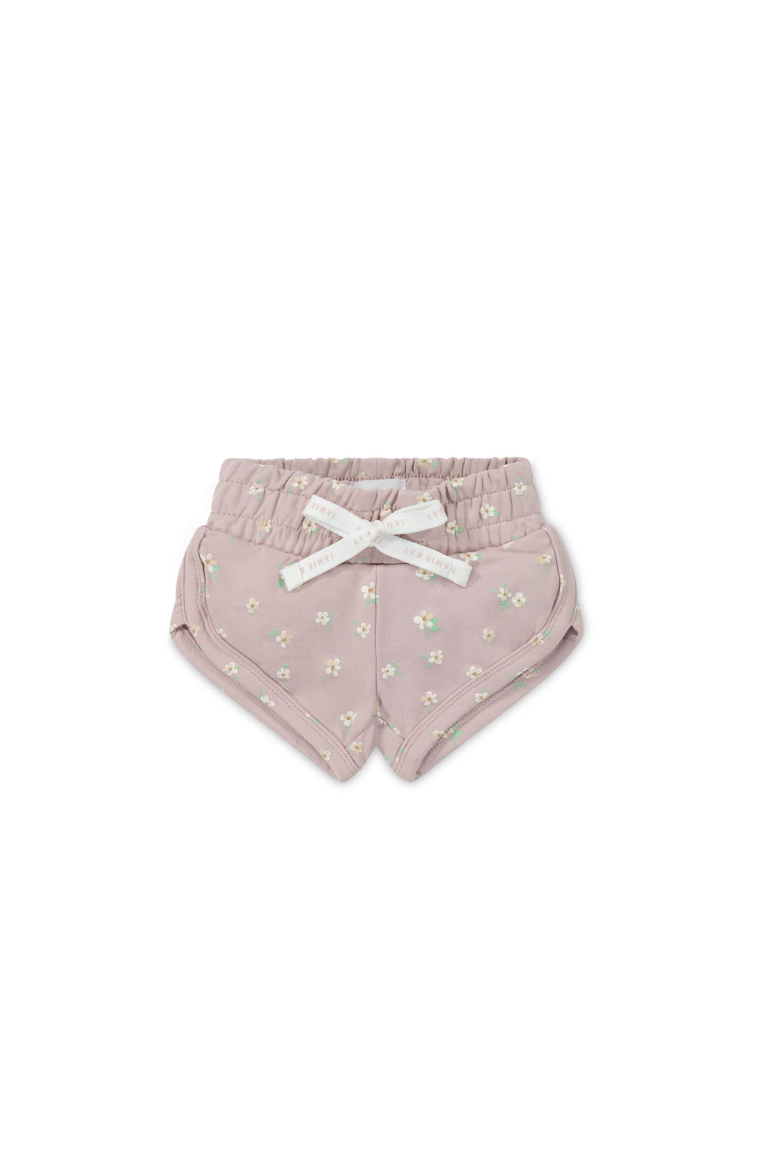 Organic Cotton Ivy Shortie - Simple Flowers Lilac Childrens Short from Jamie Kay USA