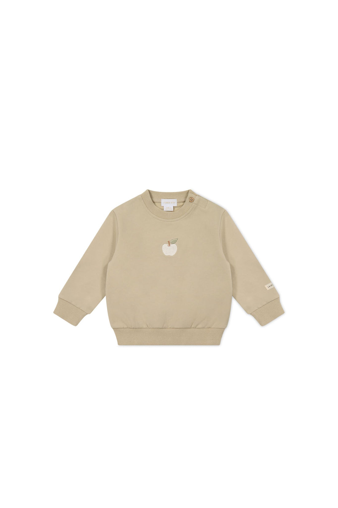 Organic Cotton Jalen Oversized Jumper - Biscuit Fresh Apple Childrens Sweatshirting from Jamie Kay USA