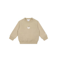 Organic Cotton Jalen Oversized Jumper - Biscuit Fresh Apple Childrens Sweatshirting from Jamie Kay USA