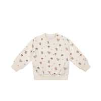 Organic Cotton Jalen Oversized Jumper - Woodland Friends Childrens Top from Jamie Kay USA