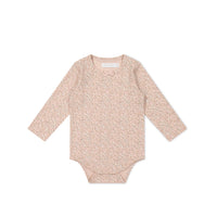 Organic Cotton Long Sleeve Bodysuit - Amber Rose Childrens Bodysuit from Jamie Kay USA