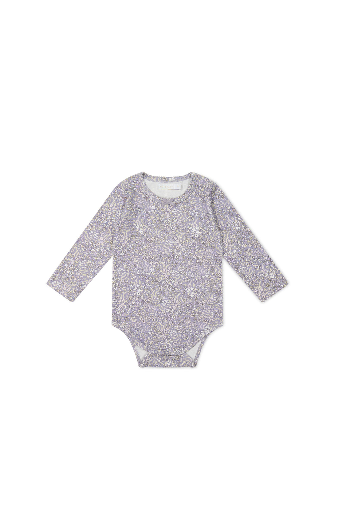 Organic Cotton Long Sleeve Bodysuit - April Lilac Childrens Bodysuit from Jamie Kay USA