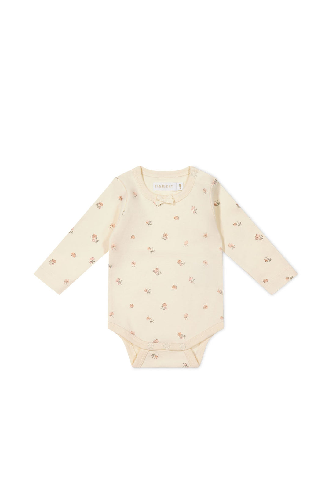 Organic Cotton Long Sleeve Bodysuit - Meredith Egret Childrens Bodysuit from Jamie Kay USA