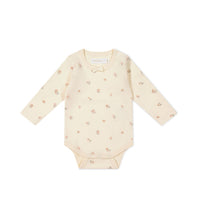 Organic Cotton Long Sleeve Bodysuit - Meredith Egret Childrens Bodysuit from Jamie Kay USA