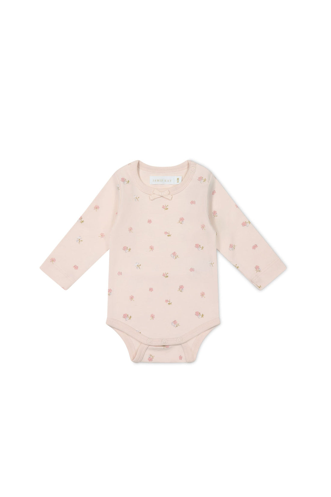 Organic Cotton Long Sleeve Bodysuit - Meredith Morganite Childrens Bodysuit from Jamie Kay USA