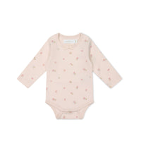 Organic Cotton Long Sleeve Bodysuit - Meredith Morganite Childrens Bodysuit from Jamie Kay USA