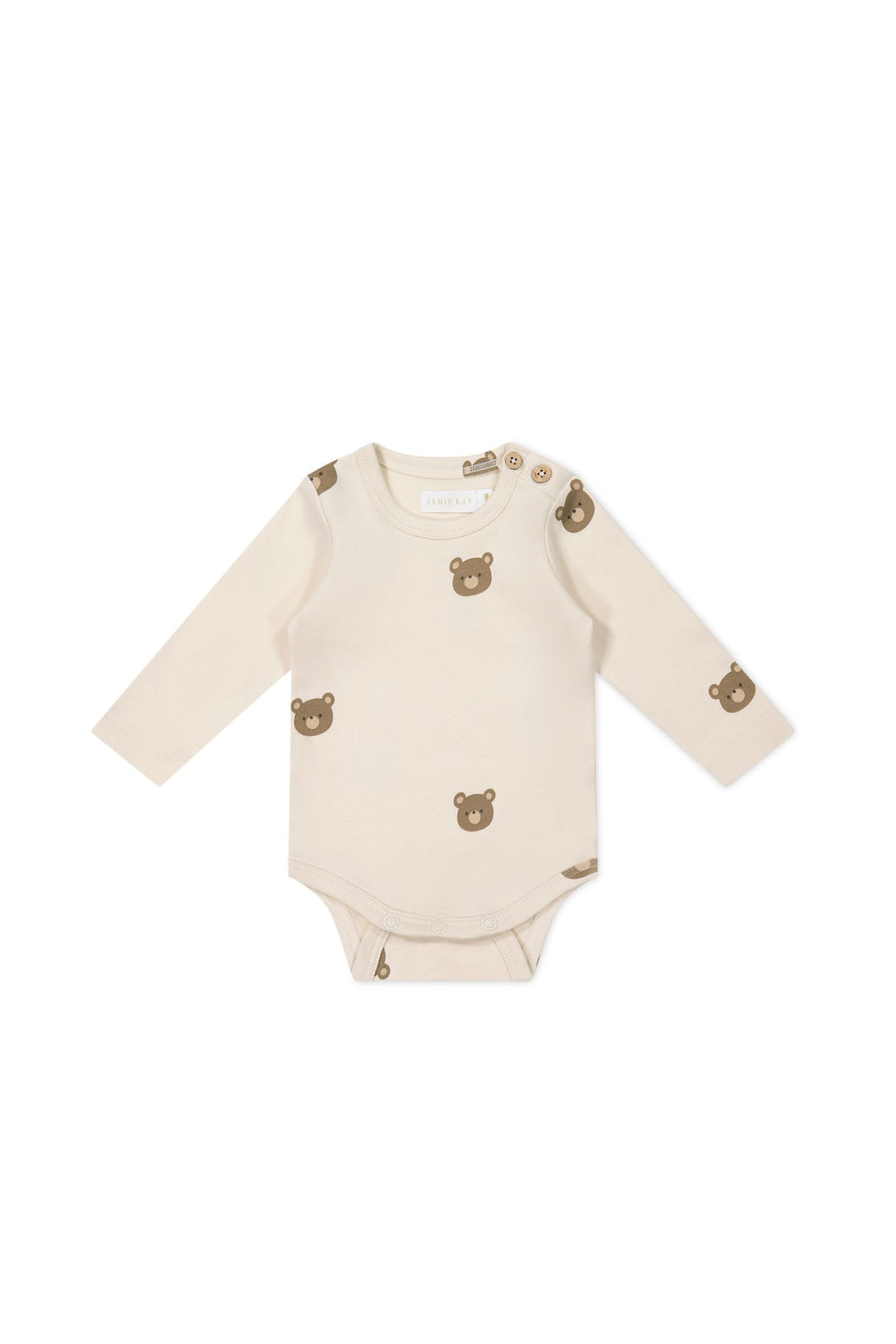 Organic Cotton Fernley Bodysuit - Bobbie Bear Tofu Childrens Bodysuit from Jamie Kay USA