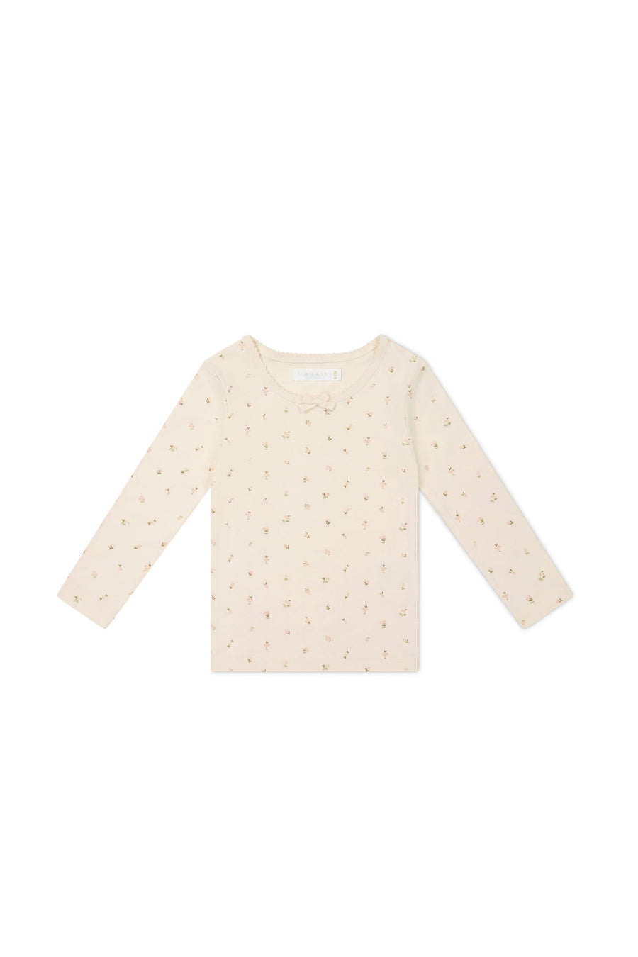 Organic Cotton Long Sleeve Top - Ditsy Berry Rose Childrens Top from Jamie Kay USA