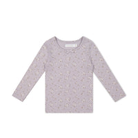 Organic Cotton Long Sleeve Top - Lulu Bloom Iris Childrens Top from Jamie Kay USA