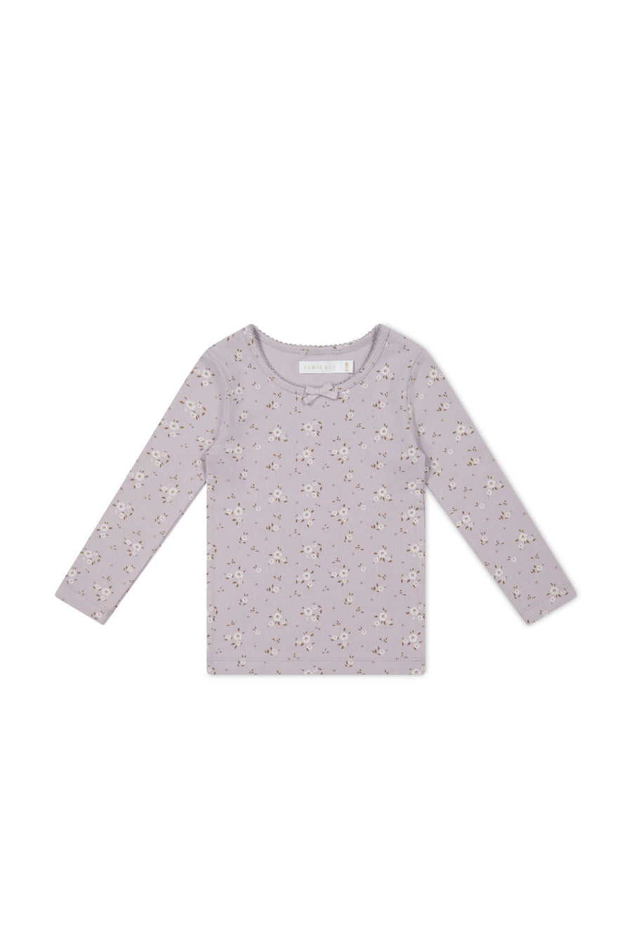 Organic Cotton Long Sleeve Top - Lulu Bloom Iris Childrens Top from Jamie Kay USA