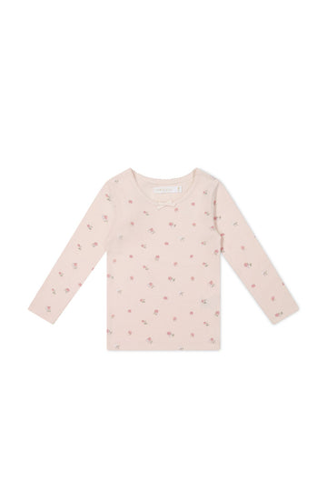 Organic Cotton Long Sleeve Top - Meredith Morganite Childrens Top from Jamie Kay USA