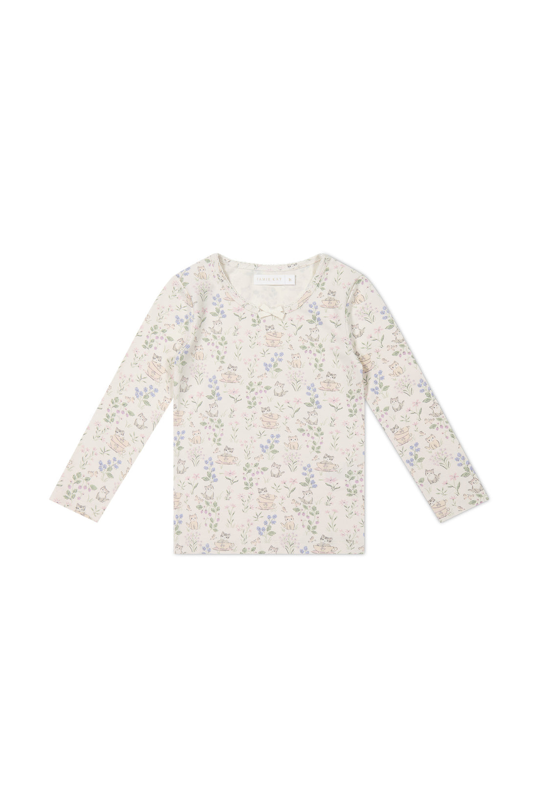 Organic Cotton Long Sleeve Top - Moons Garden Lavender Childrens Top from Jamie Kay USA