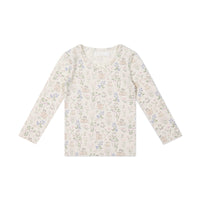 Organic Cotton Long Sleeve Top - Moons Garden Lavender Childrens Top from Jamie Kay USA