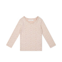 Organic Cotton Long Sleeve Top - Rosalie Field Rose Childrens Top from Jamie Kay USA